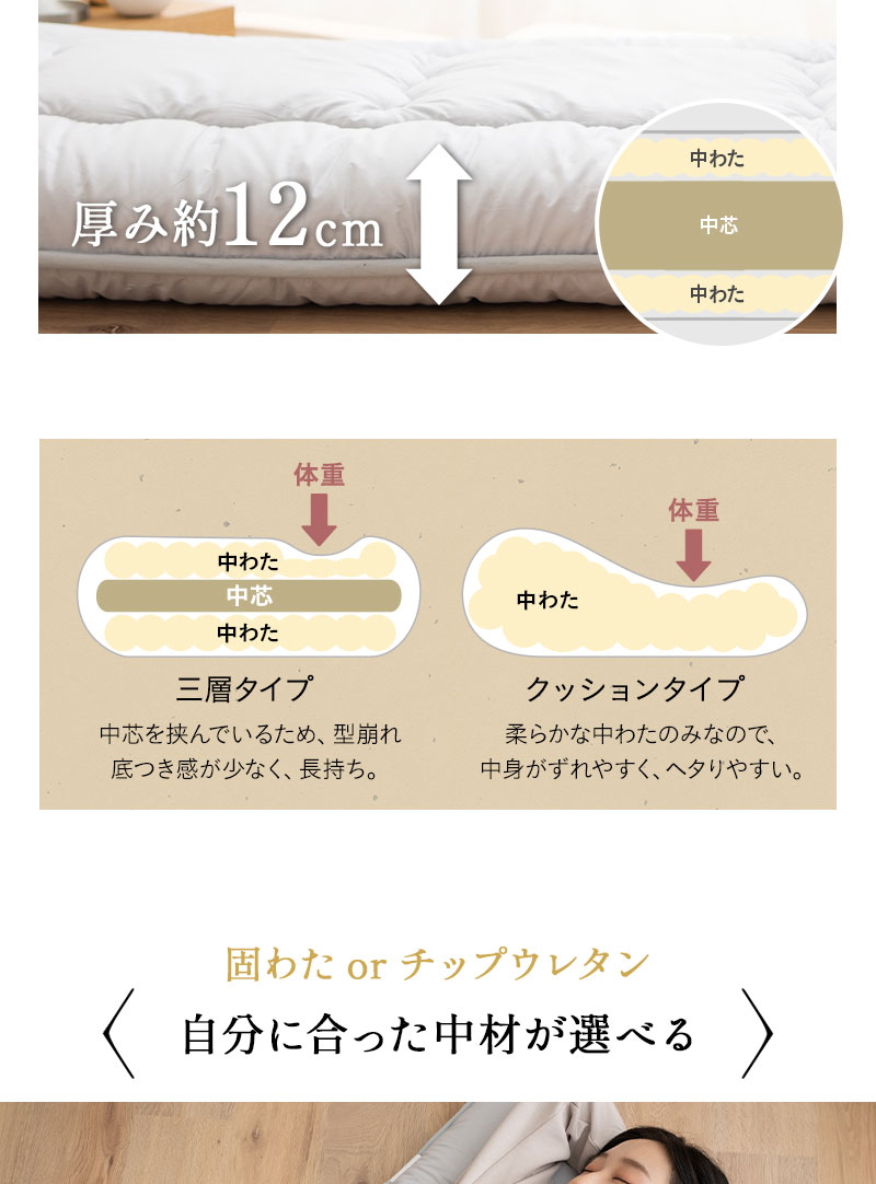 エムールカラー 長座布団 敷き布団 Lサイズ 日本製 綿100％ 極厚 ごろ寝 昼寝 OKADA