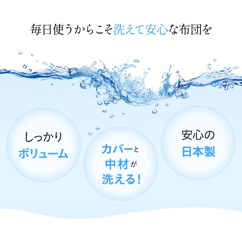 洗える布団シリーズ 敷き布団 ダブル 日本製 洗える 丸洗い 洗える敷き布団 敷布団 OKADA