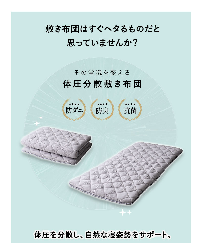 敷き布団 シングル 高反発ウレタン 抗菌 防臭 防ダニ エムールの日本製布団