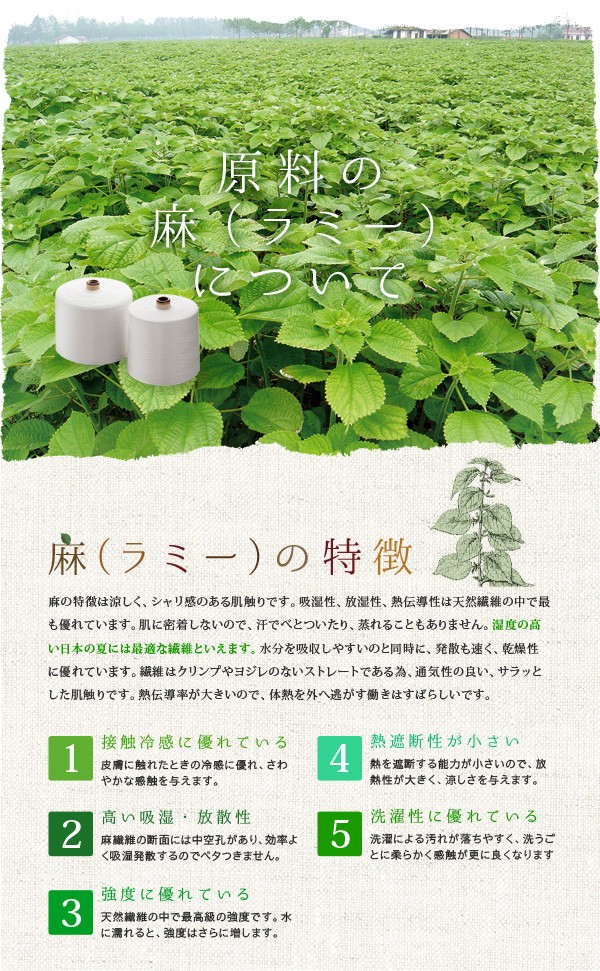 EMOOR 日本製 近江ちぢみ麻100% ラミー ワンタッチシーツ ダブル