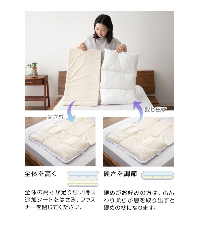 数量限定 日本製 ちょうどよいが見つかる オーダーまくら 40×66cm ジャガード織り