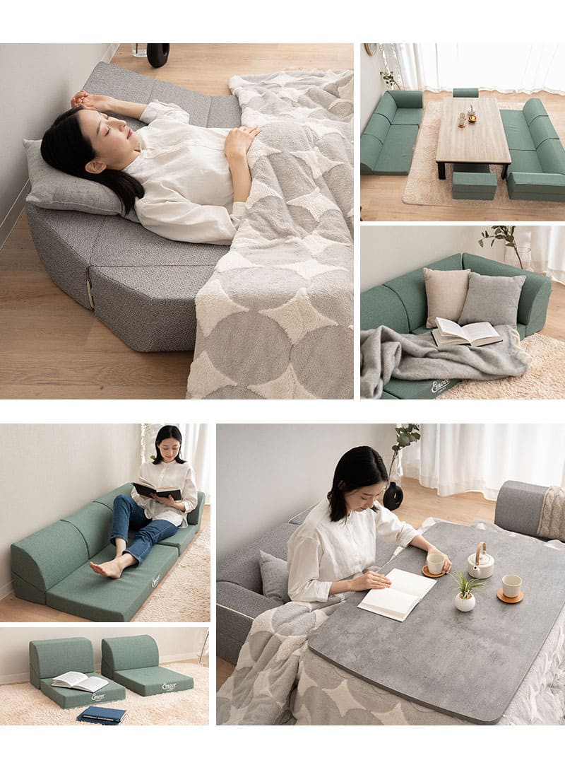 すぐに寝れる フロアソファ ローソファ ベッド 2WAY 幅188cm 4人掛け 3.5人掛け 3人掛け 連結 分割