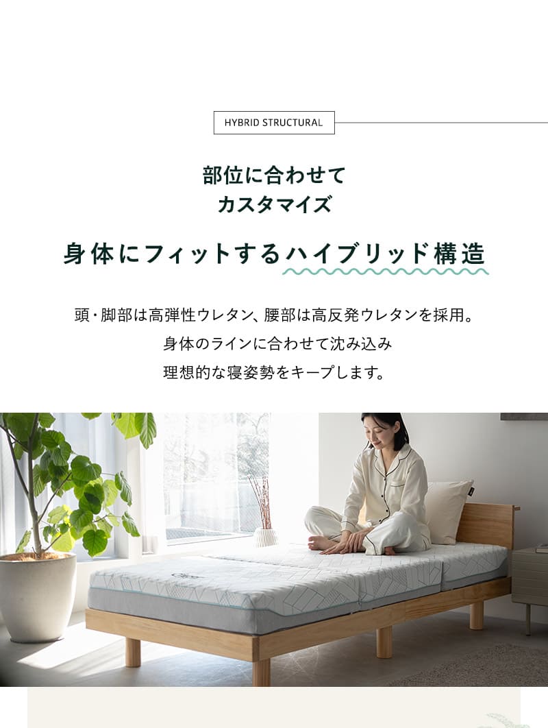 フォレストマットレス 3層構造 三つ折り 折りたたみ 極厚 高反発 FOREST