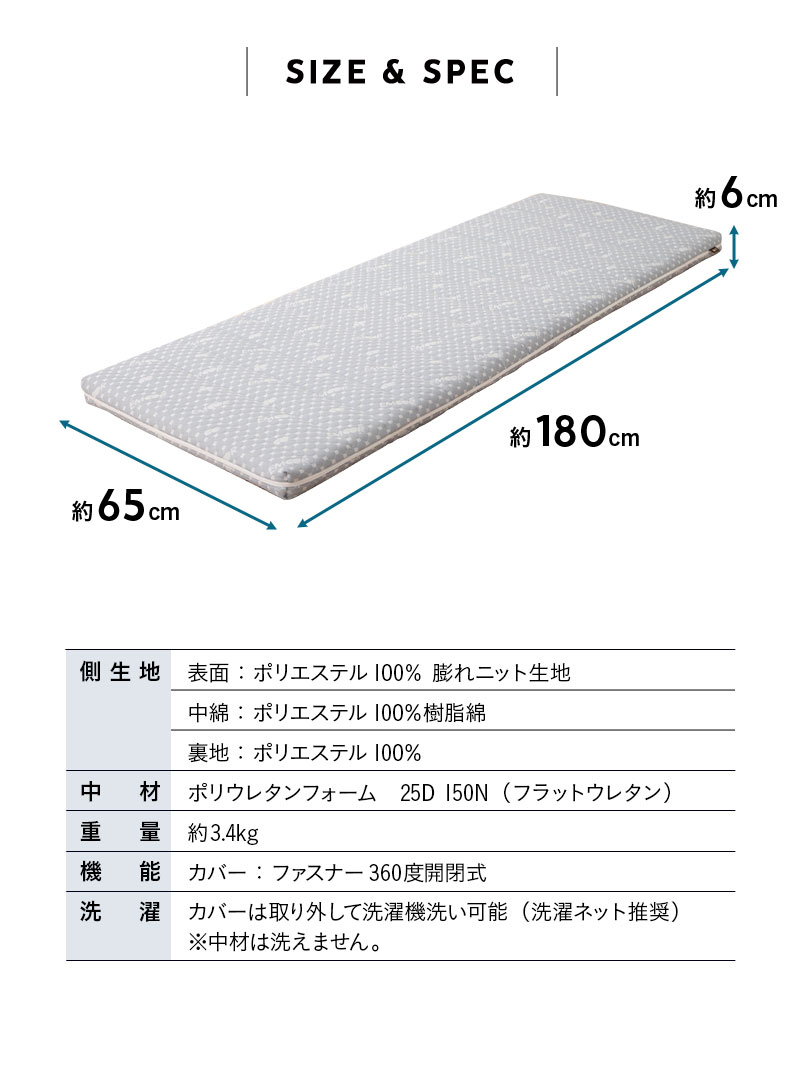 ごろ寝布団 ごろ寝マットレス スリム 65×180 三つ折り 折りたたみ 高反発 ウレタン アウトドア 車中泊 防災 LUXE