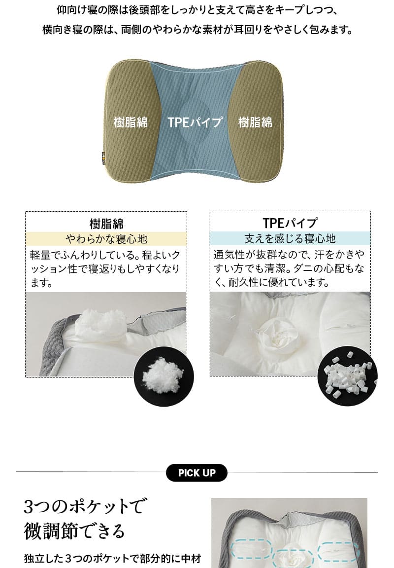 グランドマックスピロー 43×63cm 極厚 かため 高さ調節可能 GRAND