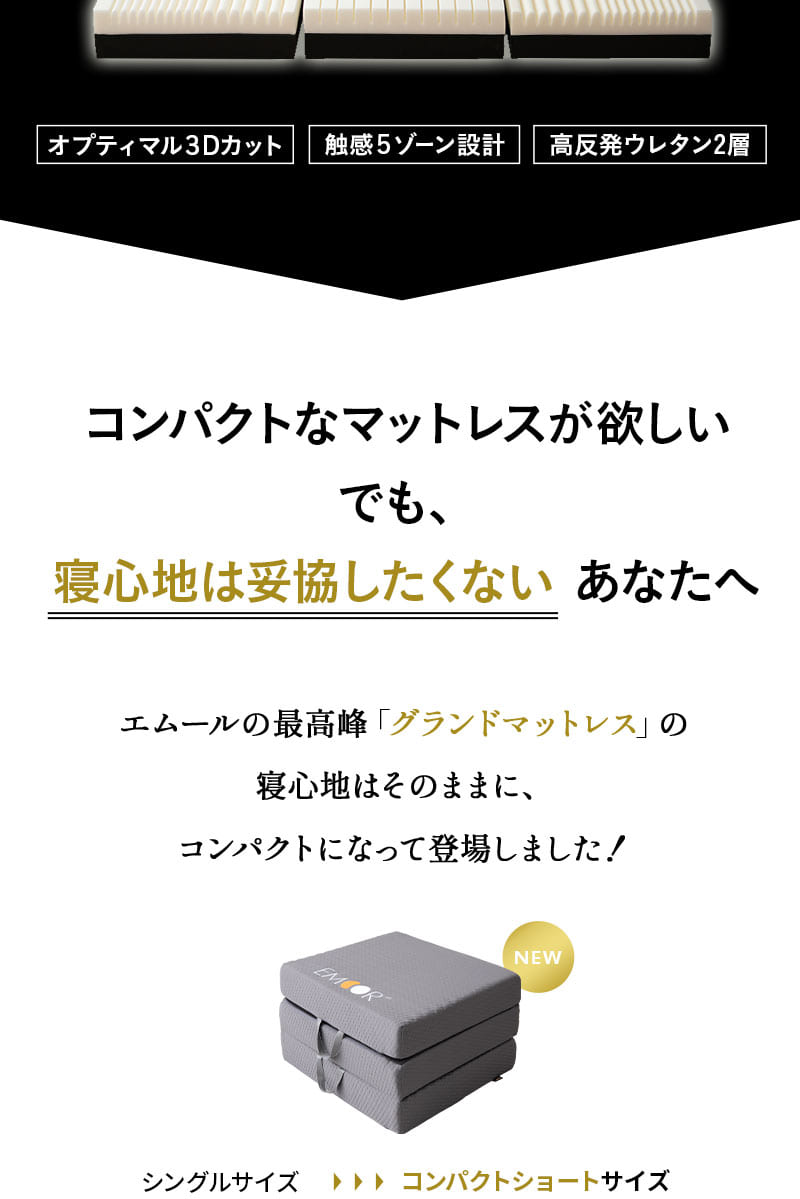 グランドマットレス スリムタイプ 三つ折り ウレタン 極厚 車中泊 アウトドア 子供用