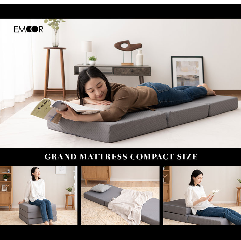 グランドマットレス 幅65cm 幅80cm コンパクト 三つ折り 折りたたみ 極厚 GRAND