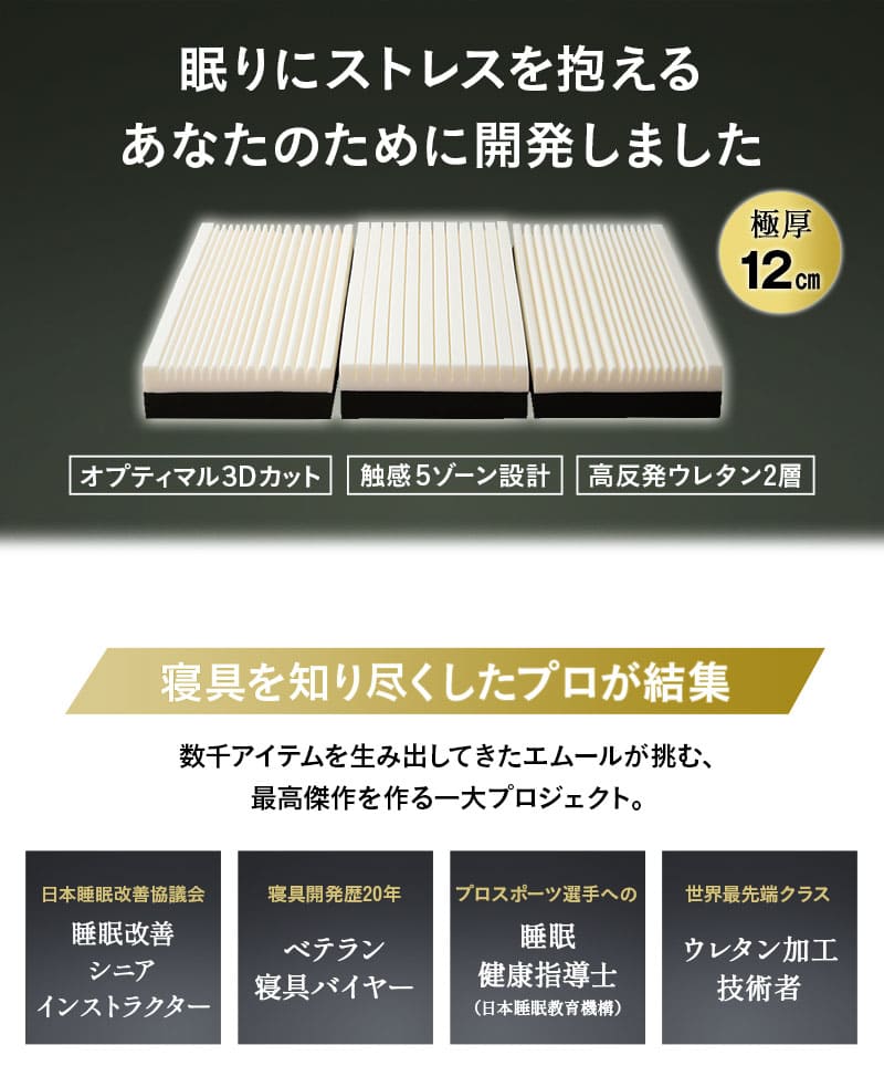 グランドマットレス S SD D Q 三つ折り 折りたたみ 高反発