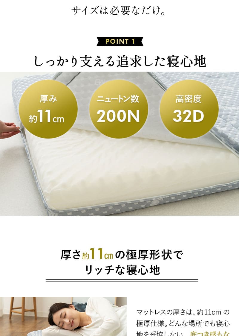三つ折りマットレス コンパクトマットレス 幅65cm 幅80cm 折りたたみ 高反発 車中泊 アウトドア 子供用 ごろ寝 LUXE
