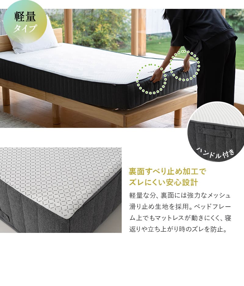 ミレニアム ノンコイルマットレス シングル 3層構造 極厚 20cm 低反発 高反発 ウレタン MILLENNIUM