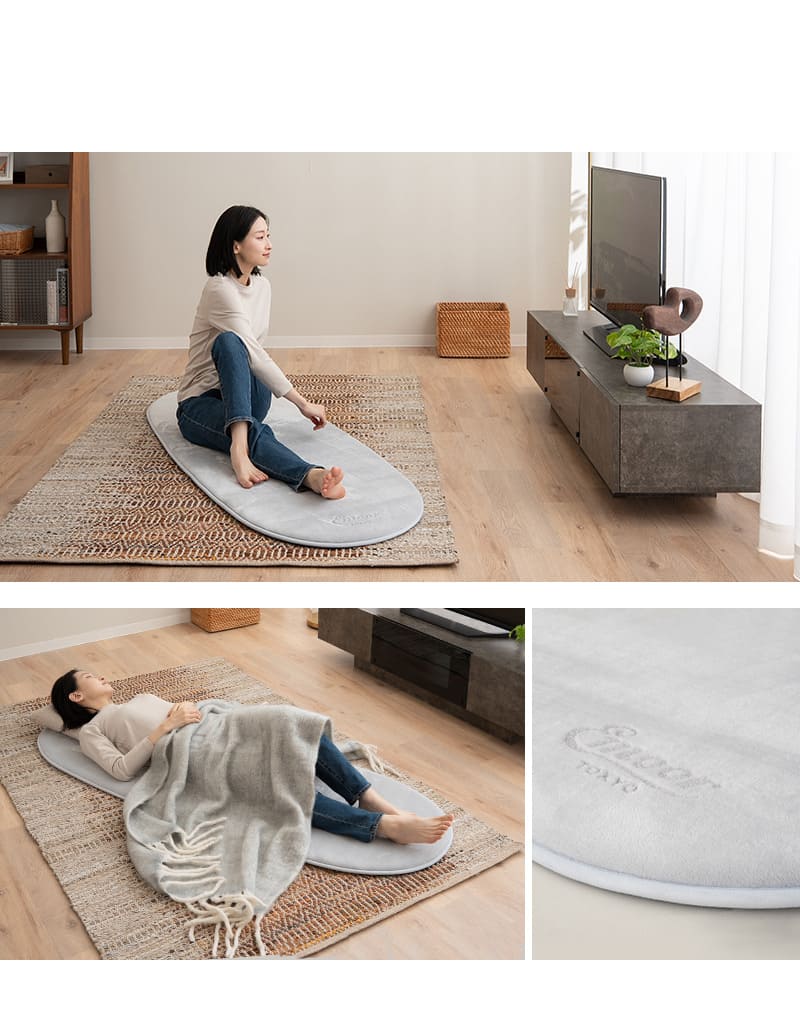 ごろ寝マット ロールマット インテリアマット プレイマット ヨガマット 65×180cm 楕円形 オーバル型 ロール式 滑り止め付き 車中泊 子供用 ごろ寝