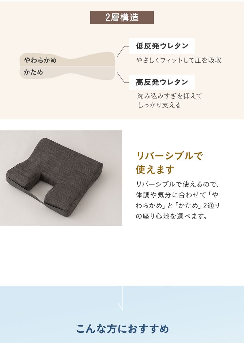 EMOOR（エムール） クッション 椅子 イス 低反発 高反発 座布団 姿勢