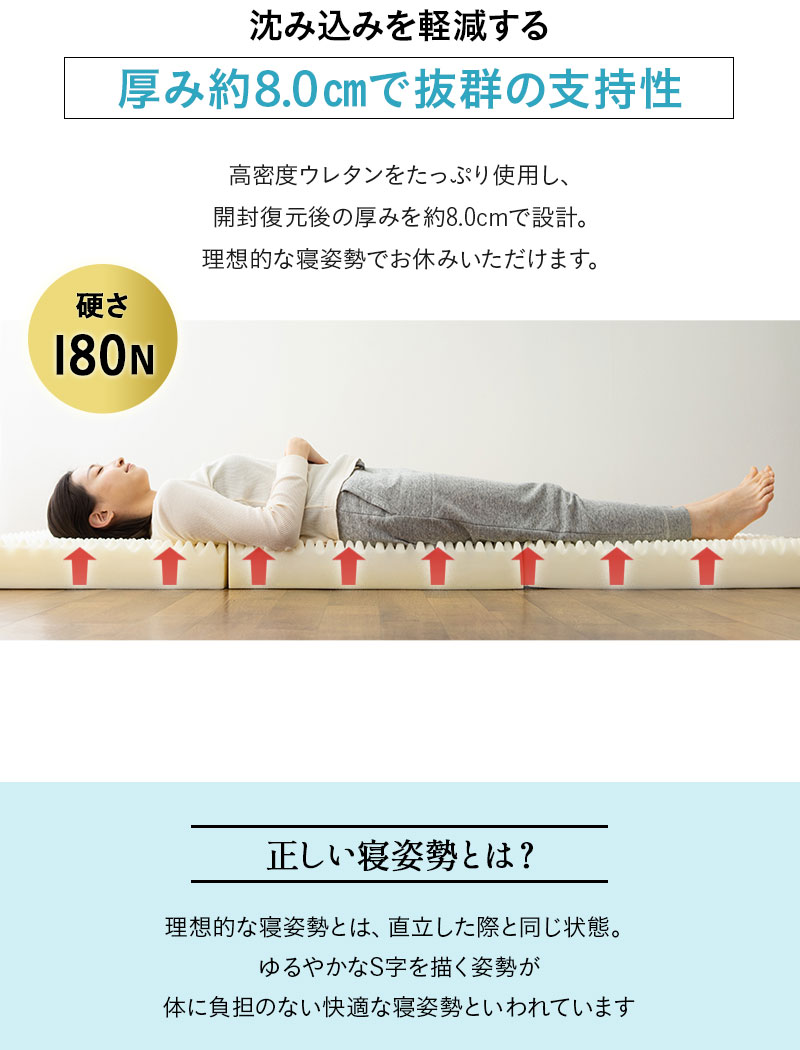 EMOOR START MATTRESS 三つ折り マットレス 折りたたみ 高反発 ウレタン 極厚