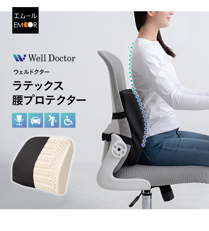 EMOOR（エムール） 背もたれ クッション ラテックス ランバーサポート