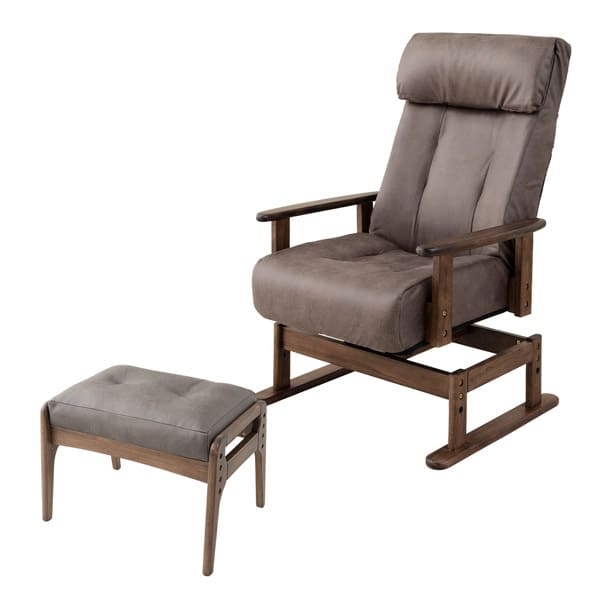 EMOOR（エムール） 回転高座椅子 オットマン セット 安全ストッパー