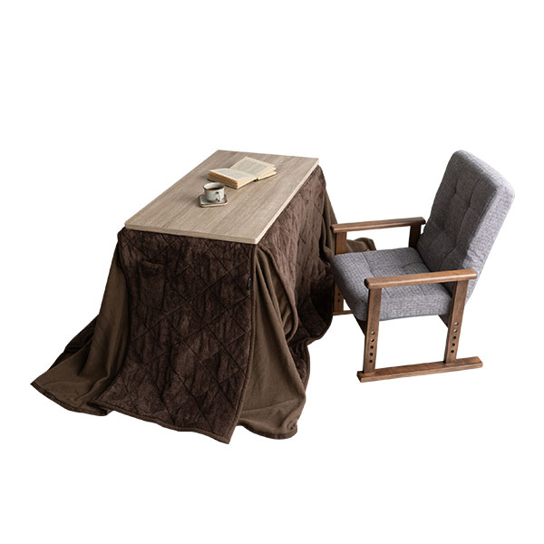 EMOOR こたつセット ハイタイプ 幅80cm 長方形 省スペース こたつ