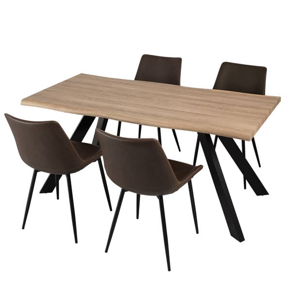 EMOOR（エムール） ダイニング 5点セット 幅160 長方形 4人掛け