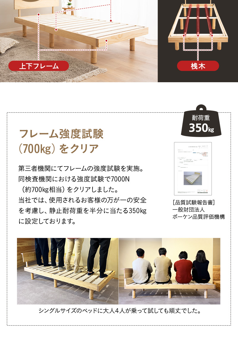EMOOR すのこベッド マットレス セット セミダブル フレーム 丈夫 高さ調節 三つ折り 折りたたみ ウレタン 体圧分散 木製 天然木 スノコ  通気性 除湿 北欧 エムール : エムール - EMOOR 布団・家具 - 通販 - Yahoo!ショッピング