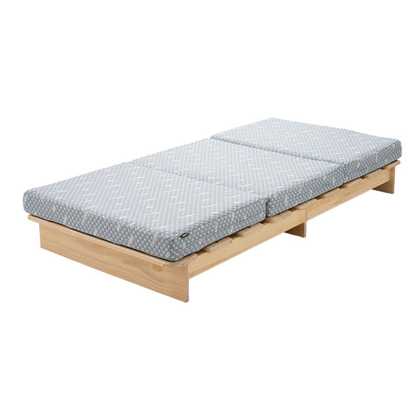 すのこベッド 3つ折り マットレス セット シングル 通気性 除湿 天然木