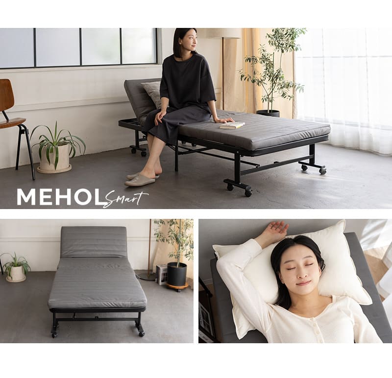 折りたたみベッド 幅70cm シングル ファブレザー 完成品 MEHOL smart メホール スマート