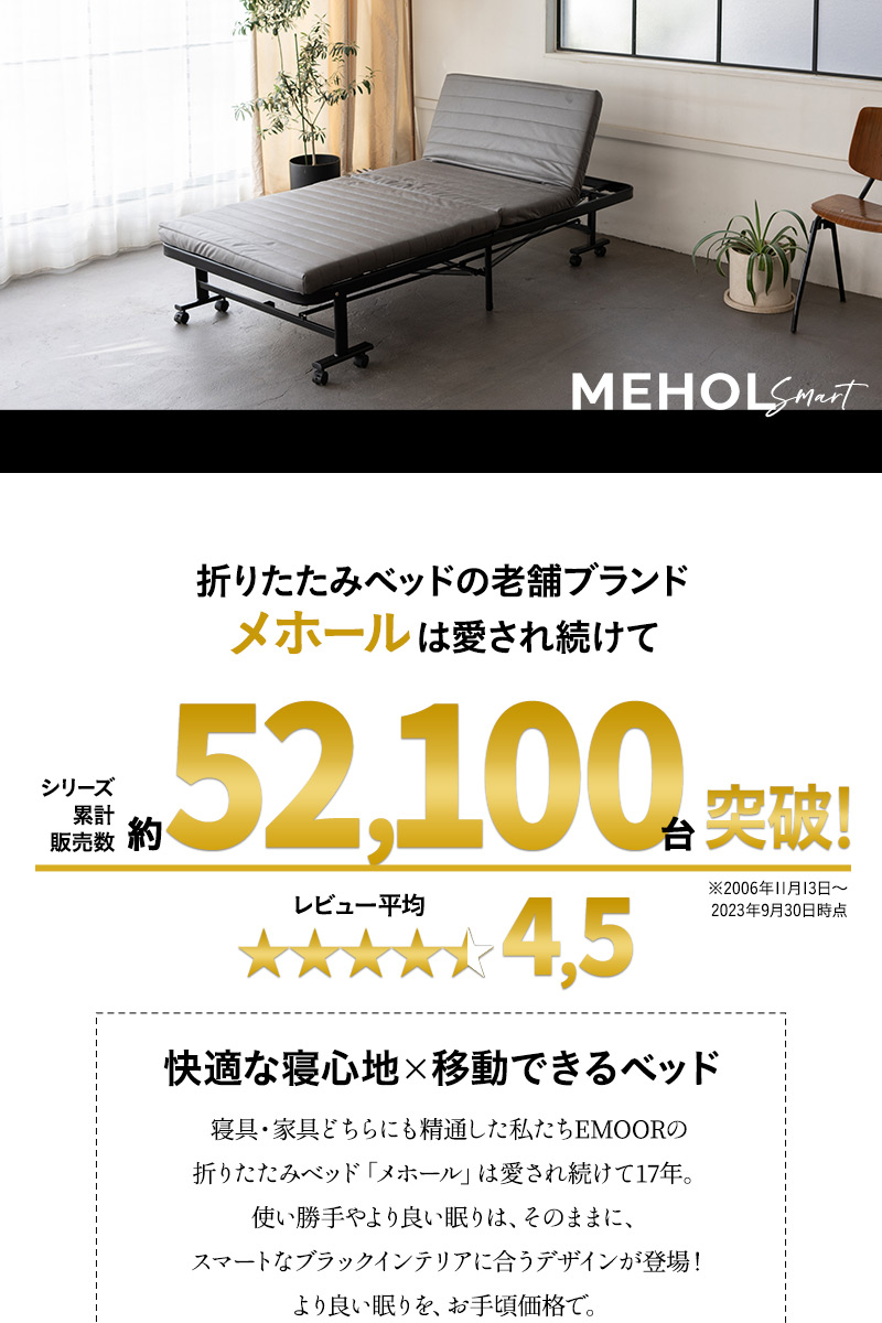 折りたたみベッド シングル 完成品 マットレス付 リクライニング ファ 