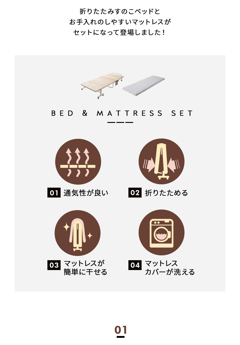 マットレス 折りたたみすのこベッド セット シングル MEHOL メホール LUXE リュクス FUTONマットレス2