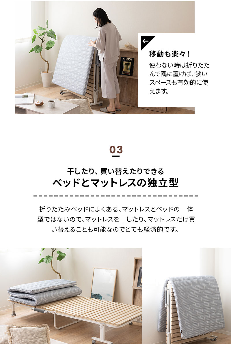 マットレス 折りたたみすのこベッド セット シングル MEHOL メホール LUXE リュクス FUTONマットレス2