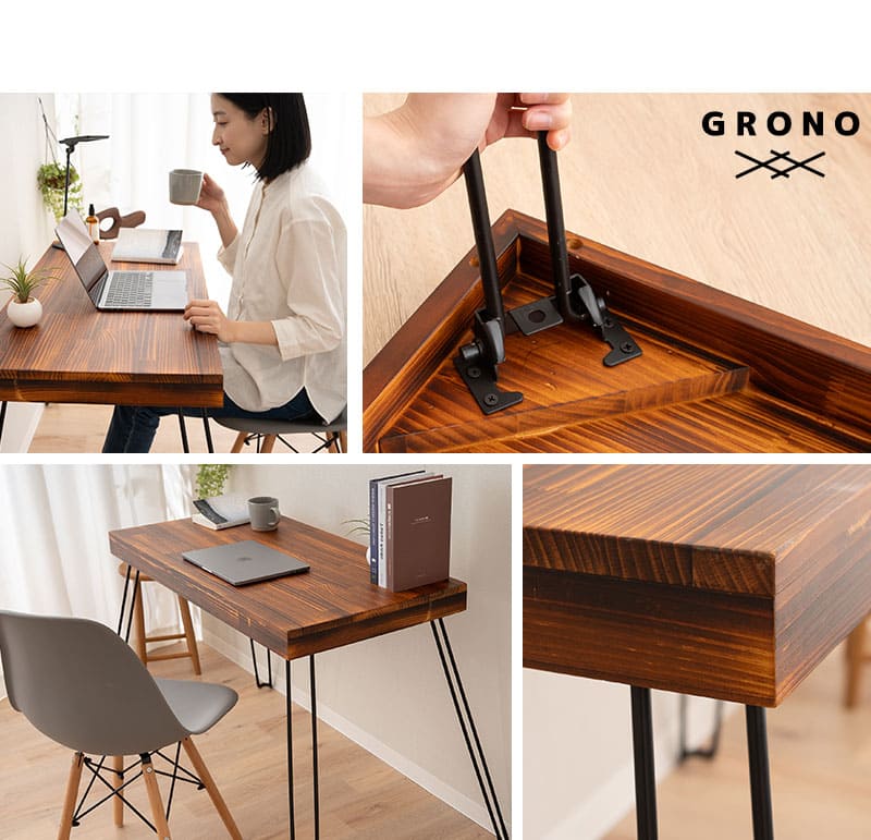 EMOOR（エムール） 折りたたみ デスク 幅97cm 長方形 角型 完成品 木製