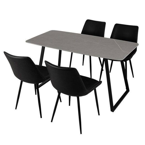 adl almira 　IKEA ダイニング5点セット　4人掛け　ブラック 4人用ダイニングテーブルセットの通販 - IKEA