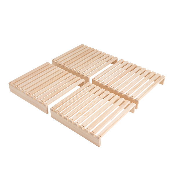 パレットベッド すのこベッド 4枚 正方形 追加購入用 連結パーツ付き 木製 天然木 軽量 パレット すのこ スノコ ロー ベッド ベット フレーム 通気性 エムール｜at-emoor｜02