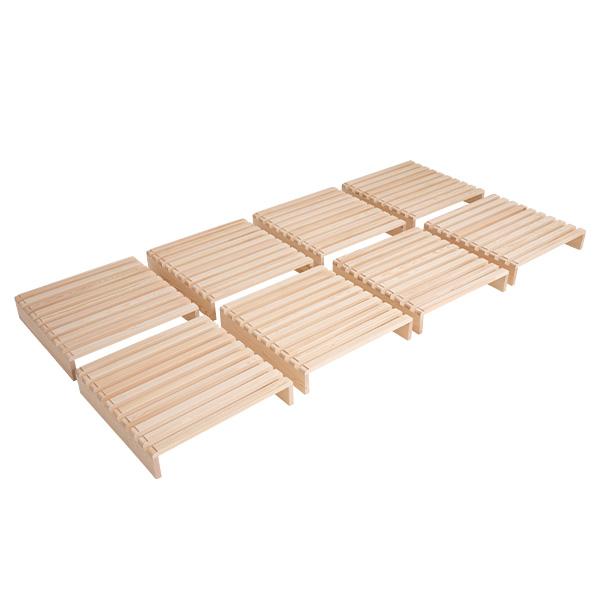 ずっと気になってた パレットベッド すのこベッド 8枚 正方形 シングル 連結パーツ付き 木製 天然木 軽量 パレット すのこ スノコ ロー ベッド  ベット フレーム 通気性 エムール