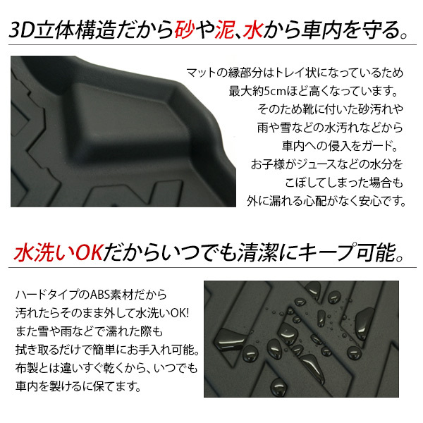 スペーシア MK53S系 スペーシアカスタム 運転席 助手席用 フロアマット スペーシア MK53S系 スペーシアカスタム 運転席 助手席用 3D