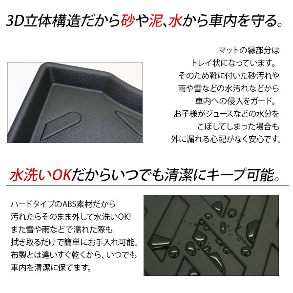 スイフト スイフトスポーツ 2列目用 3D ラバーマット フロアマット