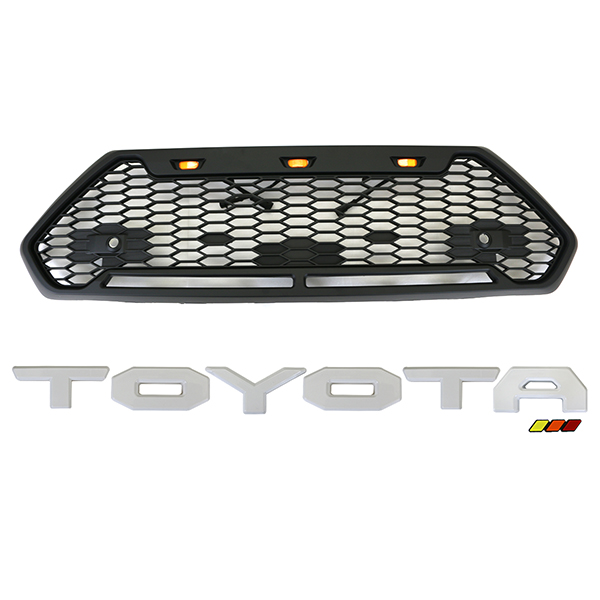 トヨタ RAV4 50系 フロントグリル 3連 LED グリルマーカー カラーエンブレム 全5色 グリルバッジ付き ラプターグリル 外装 カスタム パーツ ラブフォー ラブ4｜at-parts7117｜04