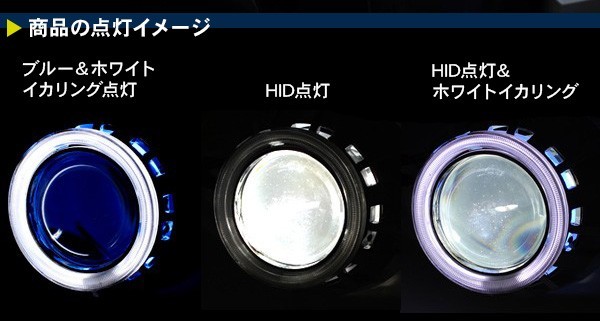 H1/H4 HID プロジェクター ヘッドライト 埋込キット ホワイト