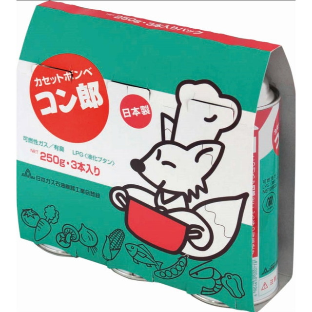 コン郎 カセットボンベ 250g×3本入 : アットツリーヤフー店 - 通販