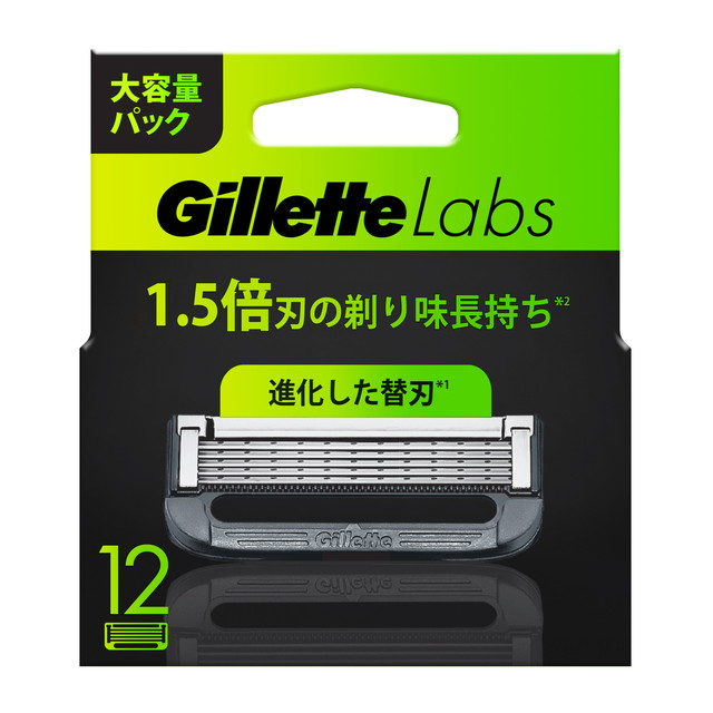 (送料無料)P&G ジレットラボ 角質除去バー搭載 替刃12B カミソリ 髭剃り 12個入_1