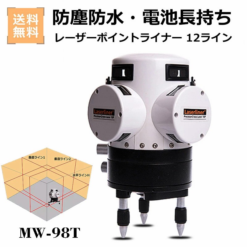 レーザーポイントライナー 12ライン 防塵防水 電池長持ち 高輝度 
