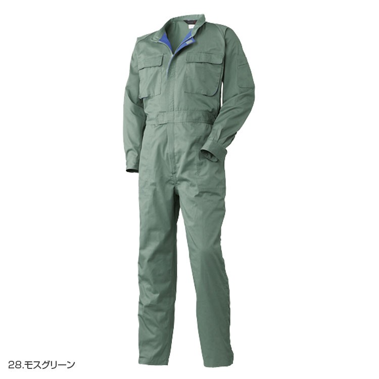 つなぎ 長袖 メンズ 作業服 作業着 秋冬 オーバーオール 3535-30 S 大きいサイズ 3L 4L 5L 黒 紺色 グレー 赤 青 緑 シンプル 無地 制服 アタックベース｜atack-worker｜08