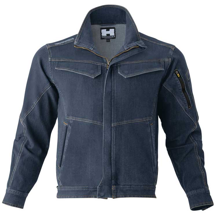 バルマン　ストレッチバイカーパンツ　デニムジャケットコートシャツブルゾンニット HUMMER（ハマー） デニム ジャケット メンズ 作業服 ブルゾン 長袖 春