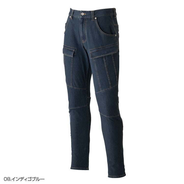 作業ズボン メンズ Ｗストレッチ カーゴパンツ デニム 大きいサイズ 