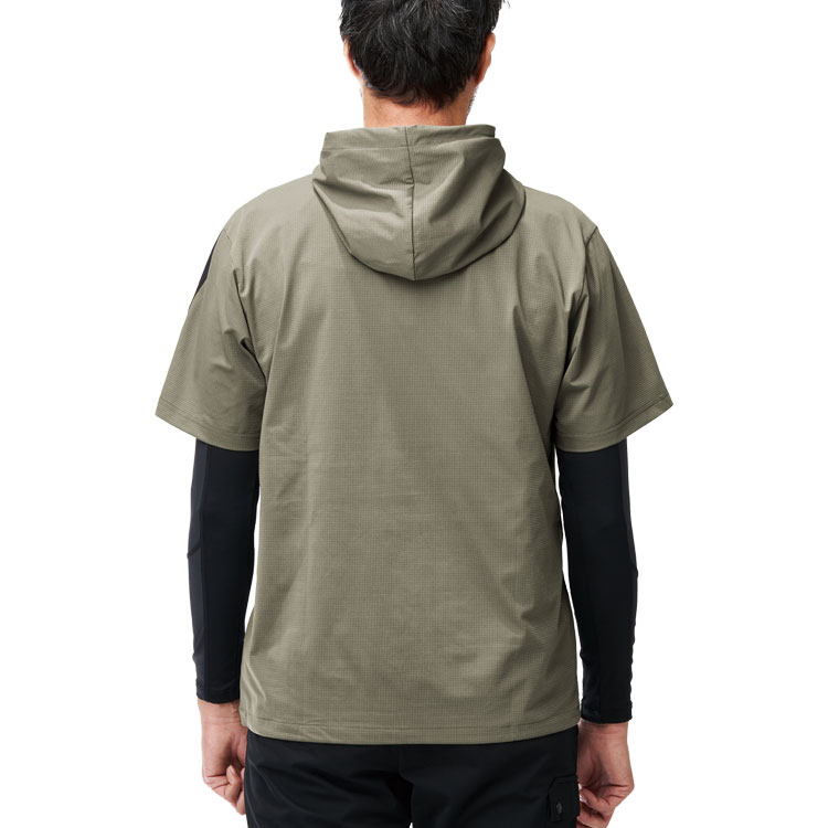 HUMMER 作業着 パーカー メンズ 半袖 夏用 ストレッチ 作業服 速