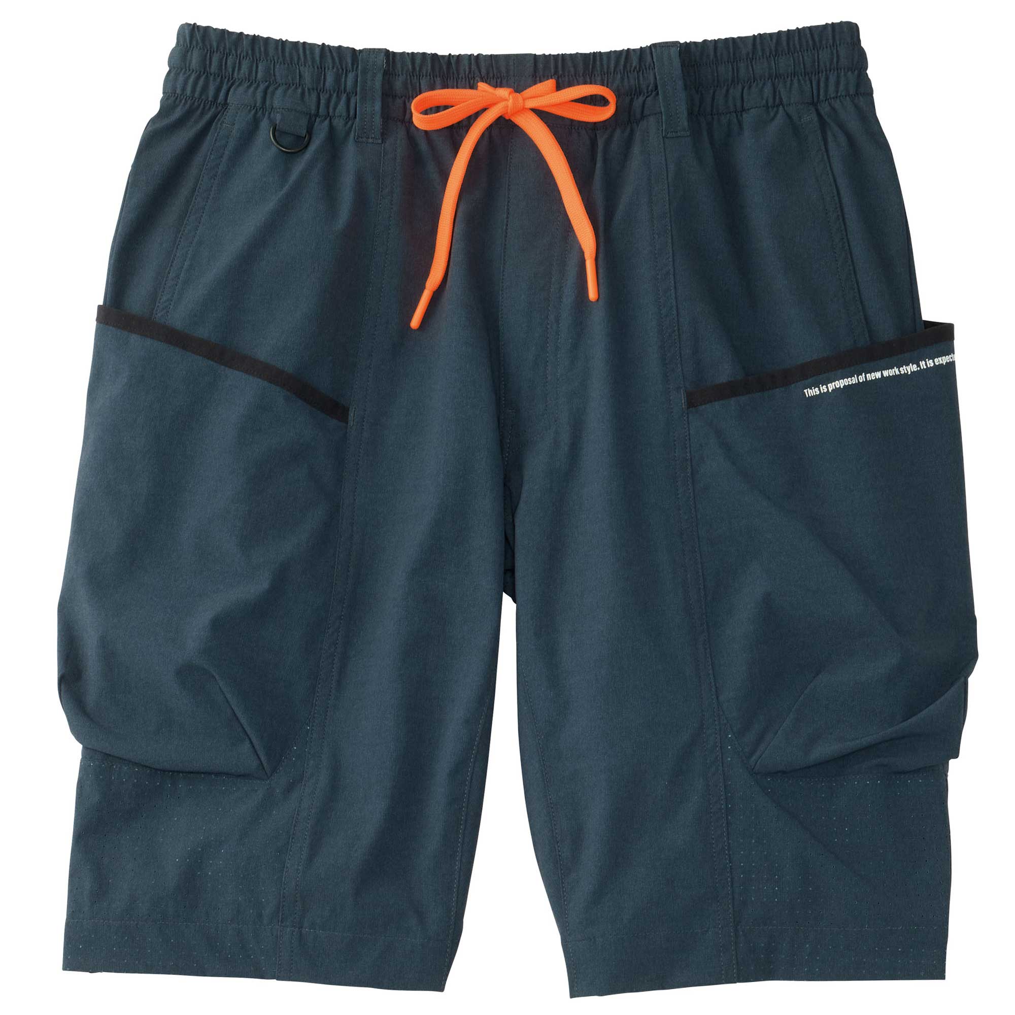 ハーフパンツ 夏 メンズ 冷感 ストレッチ 薄手 カーゴ 半ズボン 作業ズボン 作業着 大容量 大きいポケット 腰ひも ウエストゴム 無地 膝上 55271 アタックベース | アタックベース | 01