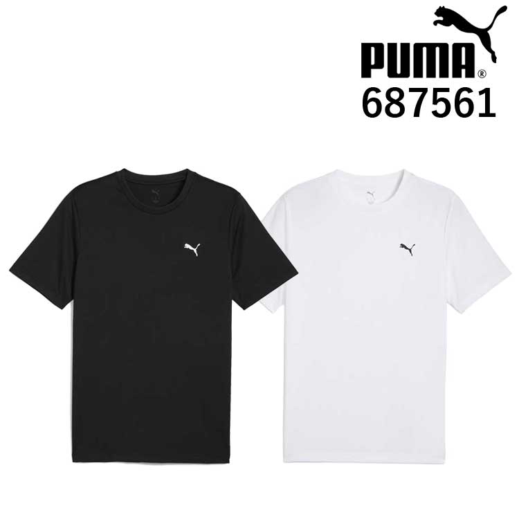 PUMA（プーマ） 半袖 Tシャツ メンズ 白 黒 通気性 吸汗速乾 ロゴ ワン