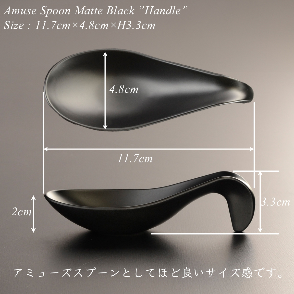 アミューズ スプーン handle マットブラック ABS樹脂 モダン 漆器 あ