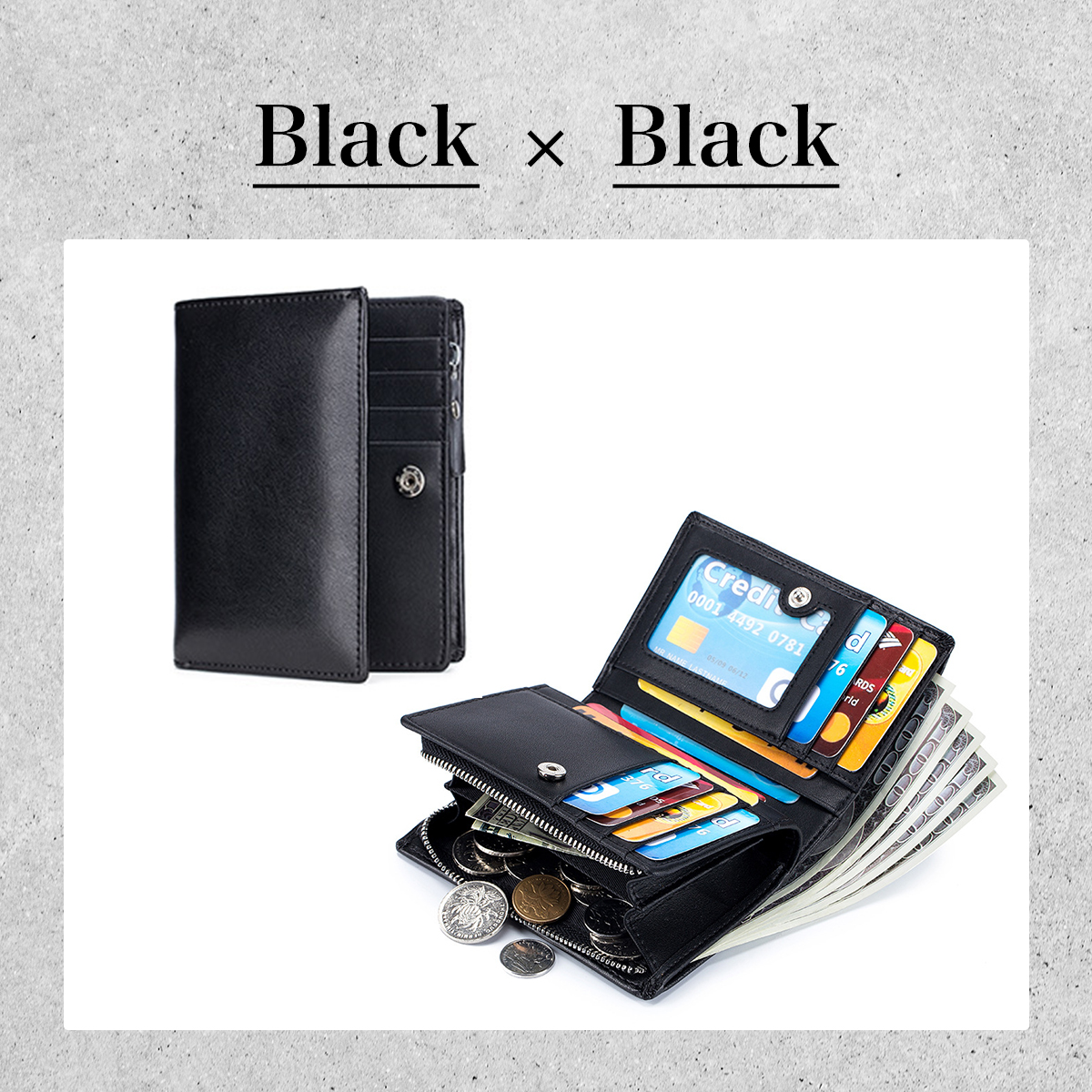 【新発売セール】財布 メンズ 二つ折り ラウンドファスナー L字 小銭入れあり コンパクト 軽量 カード 札入れ 大容量 おしゃれ スキミング防止 赤 青 黒 | ブランド登録なし | 01
