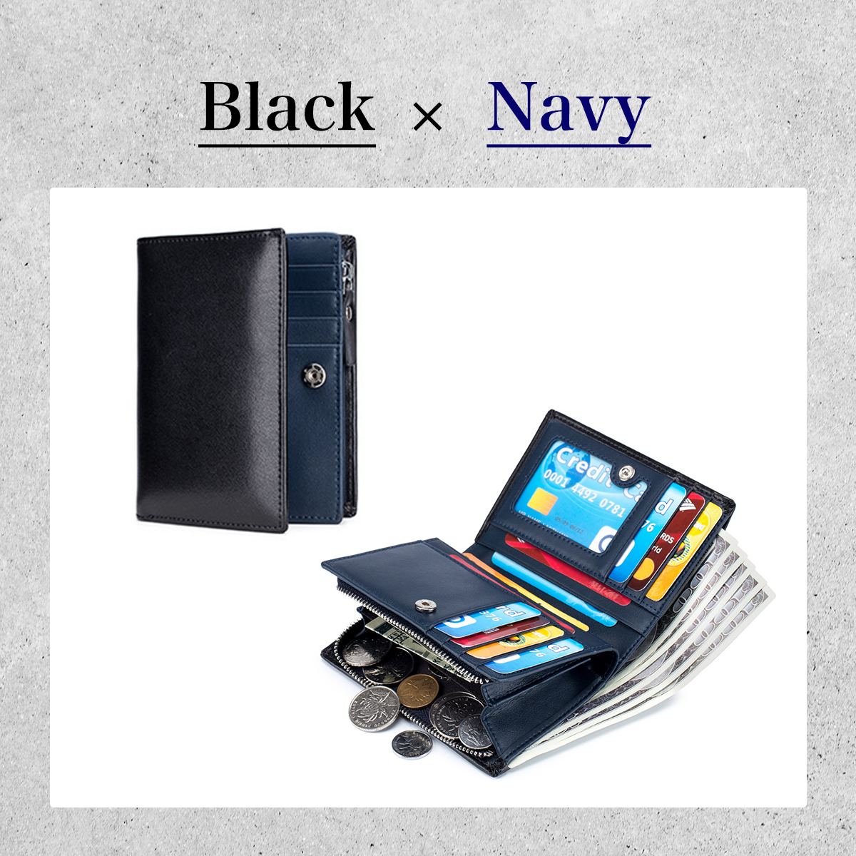 【新発売セール】財布 メンズ 二つ折り ラウンドファスナー L字 小銭入れあり コンパクト 軽量 カード 札入れ 大容量 おしゃれ スキミング防止 赤 青 黒 | ブランド登録なし | 02