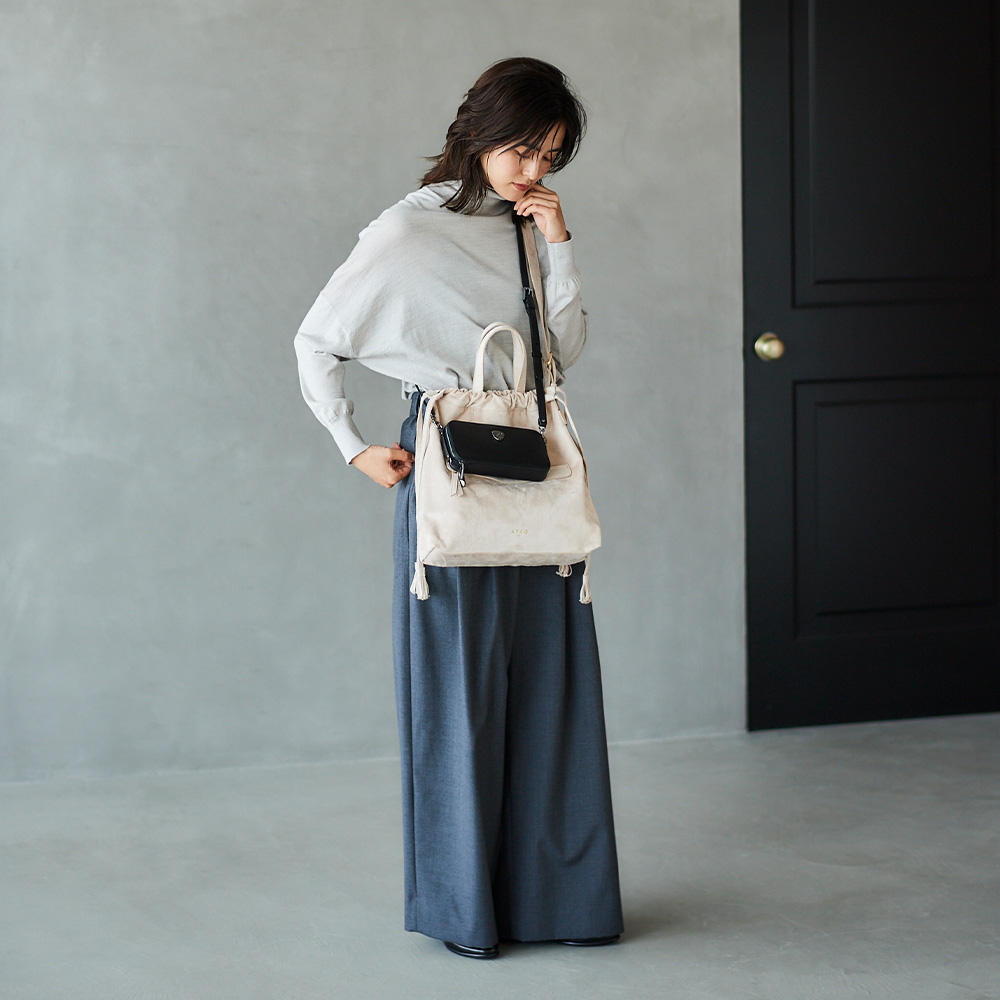 ATAO公式 Vali ヴァリ セカンドバッグ スエード調 とろみ素材 軽い 軽量 サブバッグ A4 トート 通勤 通学 ママバッグ 手提げ 斜め プレゼント 女性 | ATAO | 10