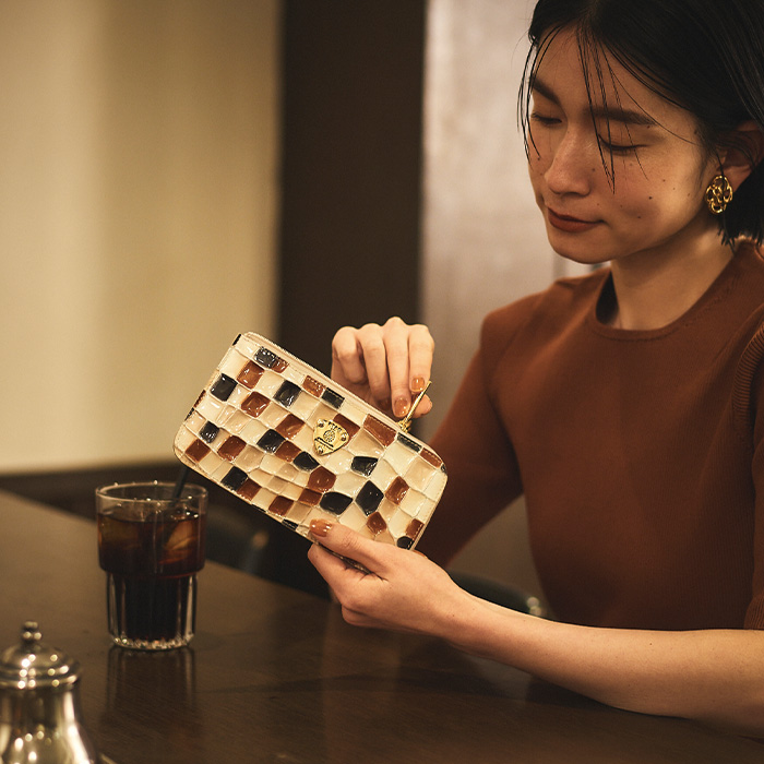 ATAO L字ファスナー財布 ミリモ　純喫茶　未使用　箱付き ATAO（アタオ）オリジナルレザー｜ヴィトロ純喫茶｜limo/slimo/milimo