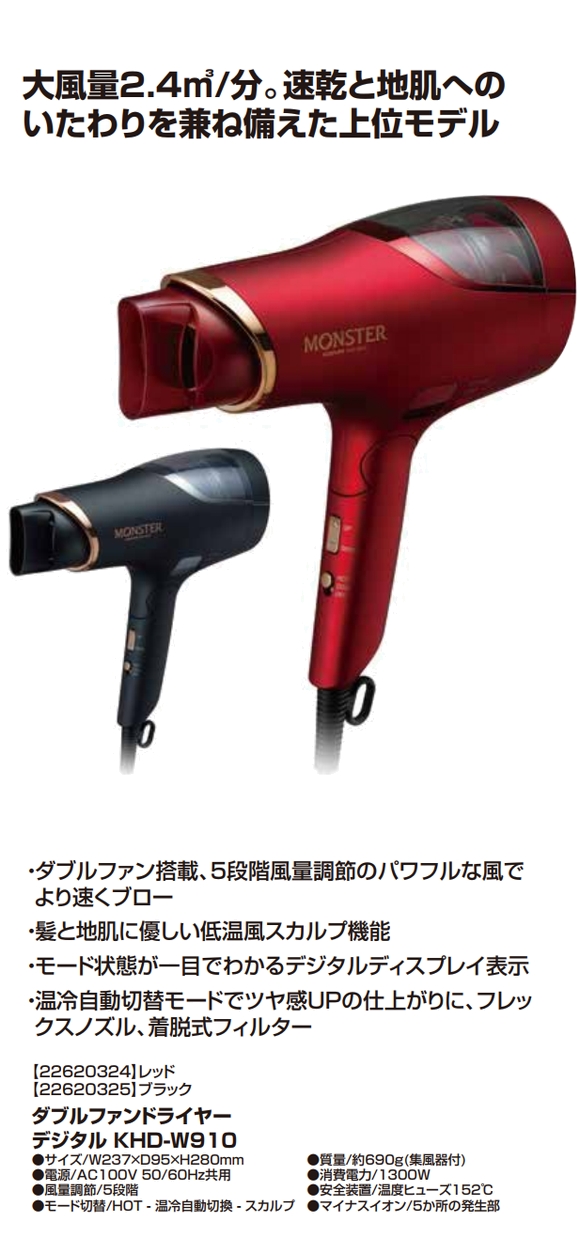 MONSTER（コイズミ） コイズミ ダブルファンドライヤー モンスター KHD